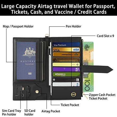 Ladies AirTag Passport Wallet